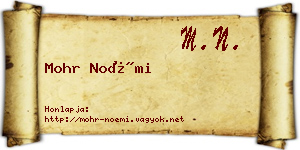 Mohr Noémi névjegykártya