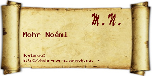 Mohr Noémi névjegykártya